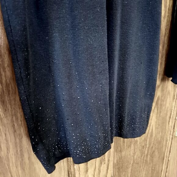 Express Sparkle Tunic V Neck Fitted Black - Picture 9 of 12